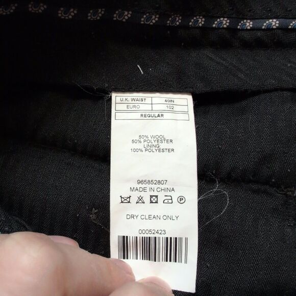 MOSS BROS Dress Pants Houndstooth Plaid Savoy Taylors Guild Slim Fit 40IN - Picture 5 of 8